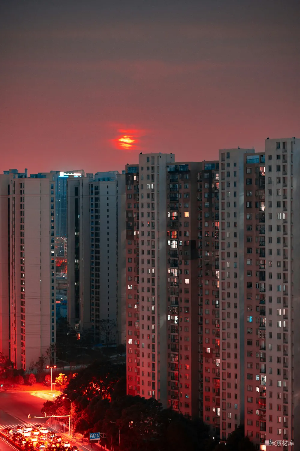 高清摄影 城市 夕阳 高楼 建筑 风景 夕阳下的城市剪影