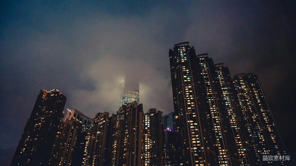 高清摄影 城市 夜景 建筑 现代 都市 夜幕下的城市剪影