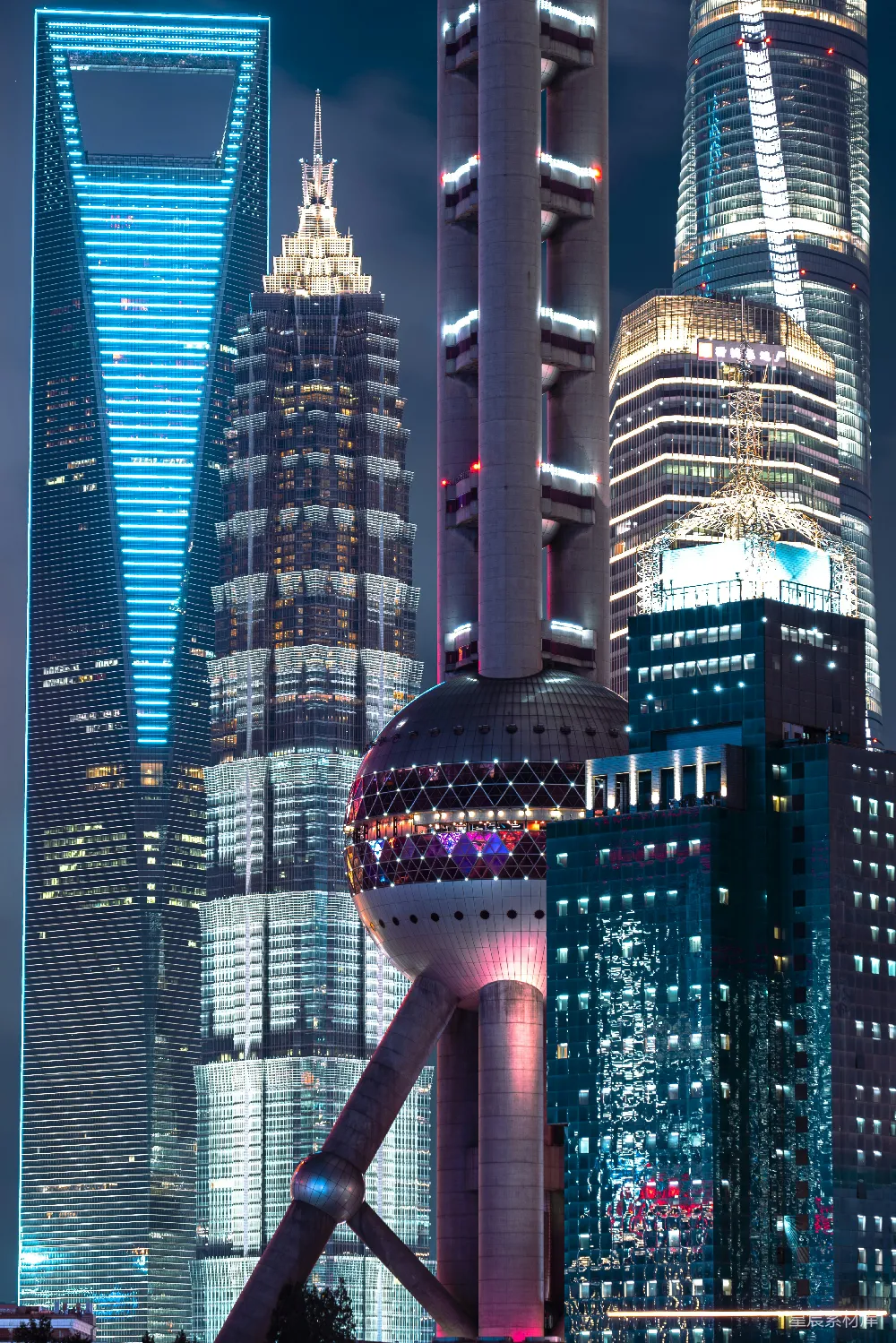 高清摄影 上海 陆家嘴 夜景 摩天大楼 城市 上海陆家嘴夜景