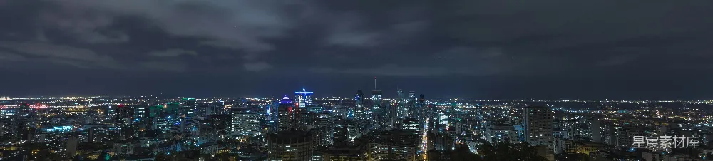 高清摄影 城市夜景 全景视图 都市夜色 建筑群 城市风光 夜幕下的城市全景