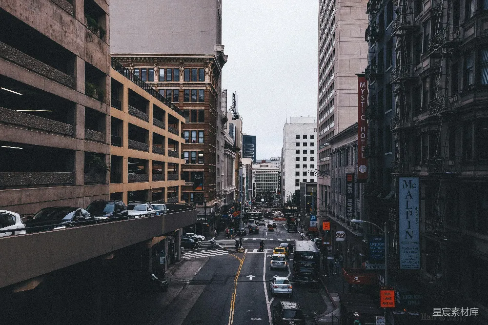 高清摄影 城市 清晨 建筑 街道 交通 城市街道的清晨