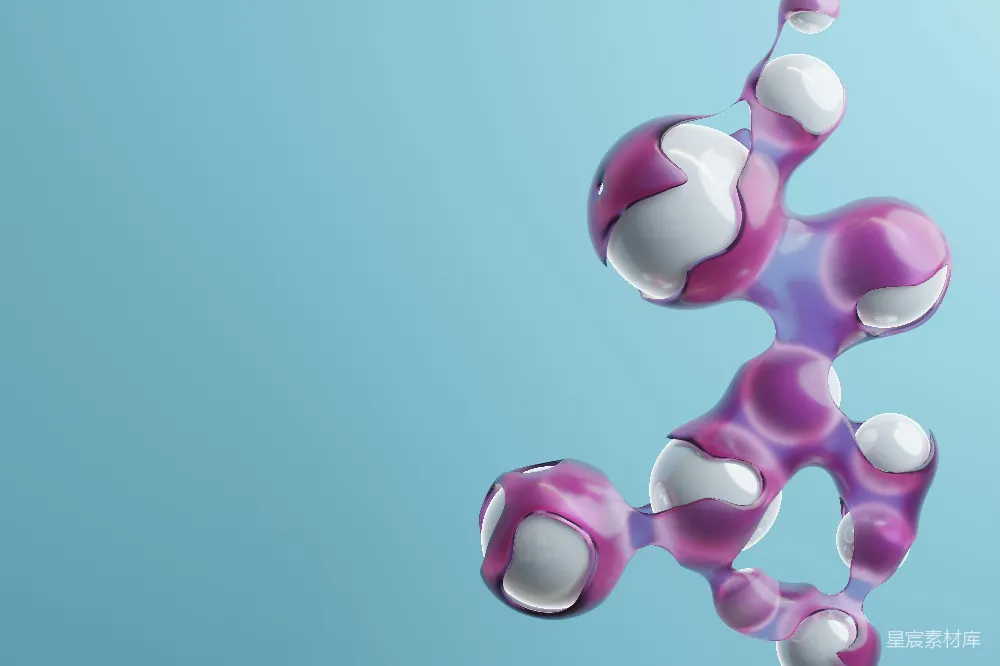 高清摄影 分子结构 抽象艺术 现代设计 科学概念 创意美学 一个紫色和白色的东西在空中漂浮。