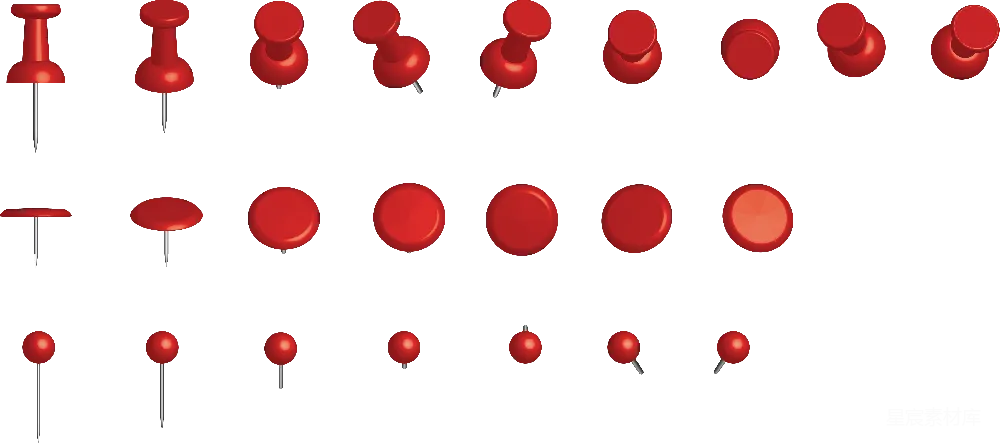 元素素材 红色图钉排布图