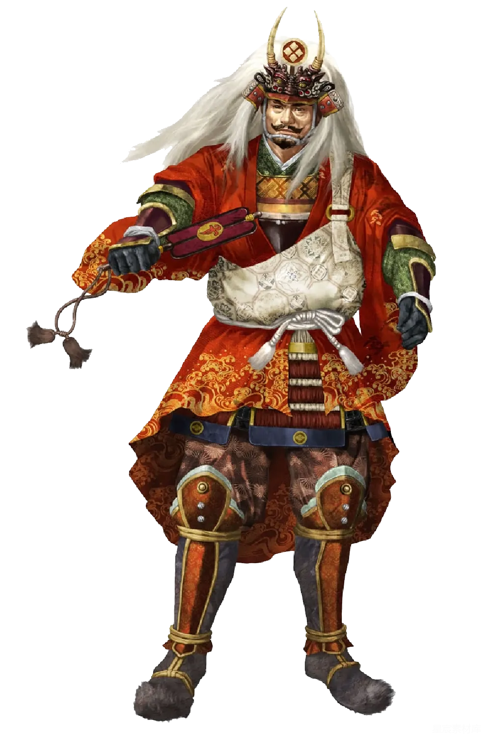 元素素材 武士 盔甲 日本 身穿传统武士盔甲的男性角色