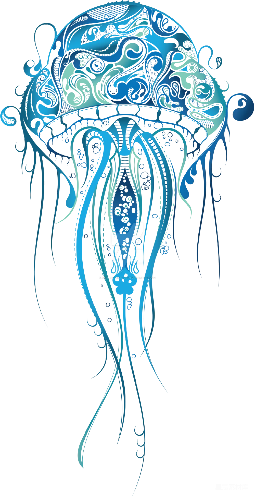元素素材 水 战士 插画艺术 水元素战士插画