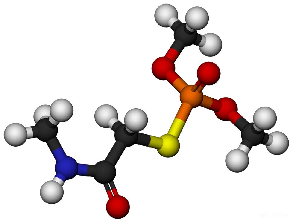 元素素材 分子结构 化学反应 科研 分子结构图：黄磷酰胺与磷酸酯的结合