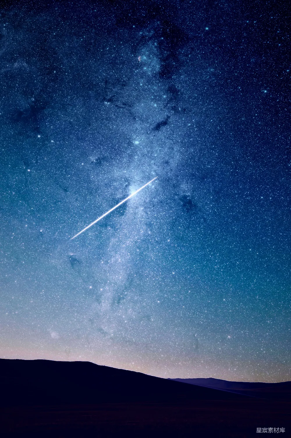 高清摄影 蓝天下流星