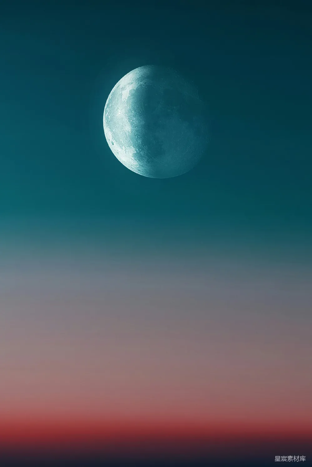 高清摄影 白天满月