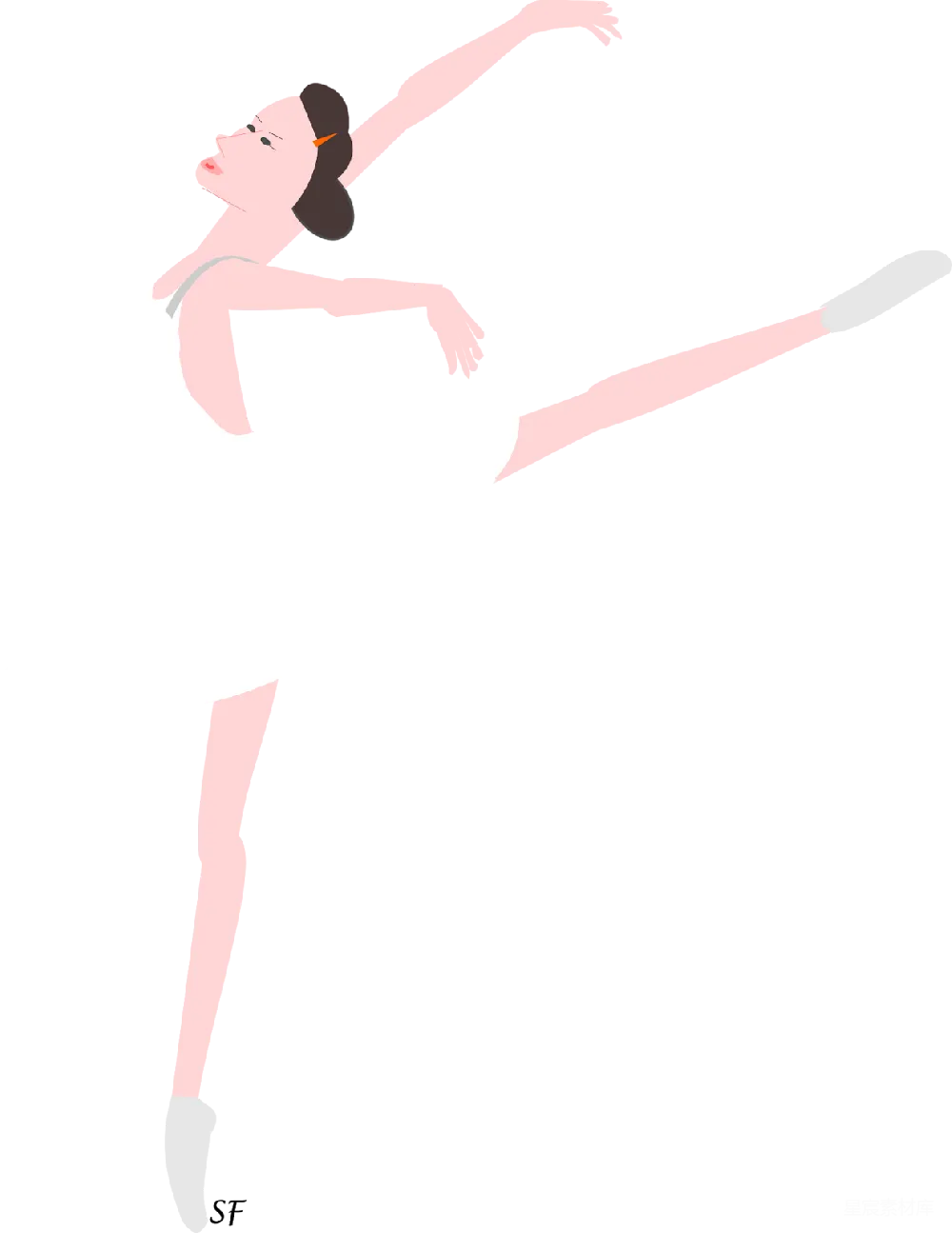元素素材 芭蕾舞 插画 艺术 芭蕾舞者插画