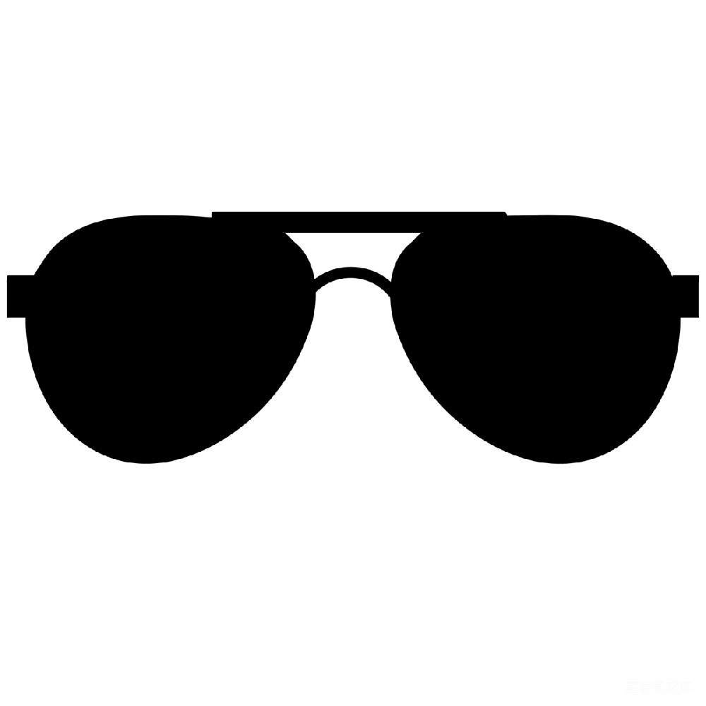 元素素材 飞行员墨镜剪影