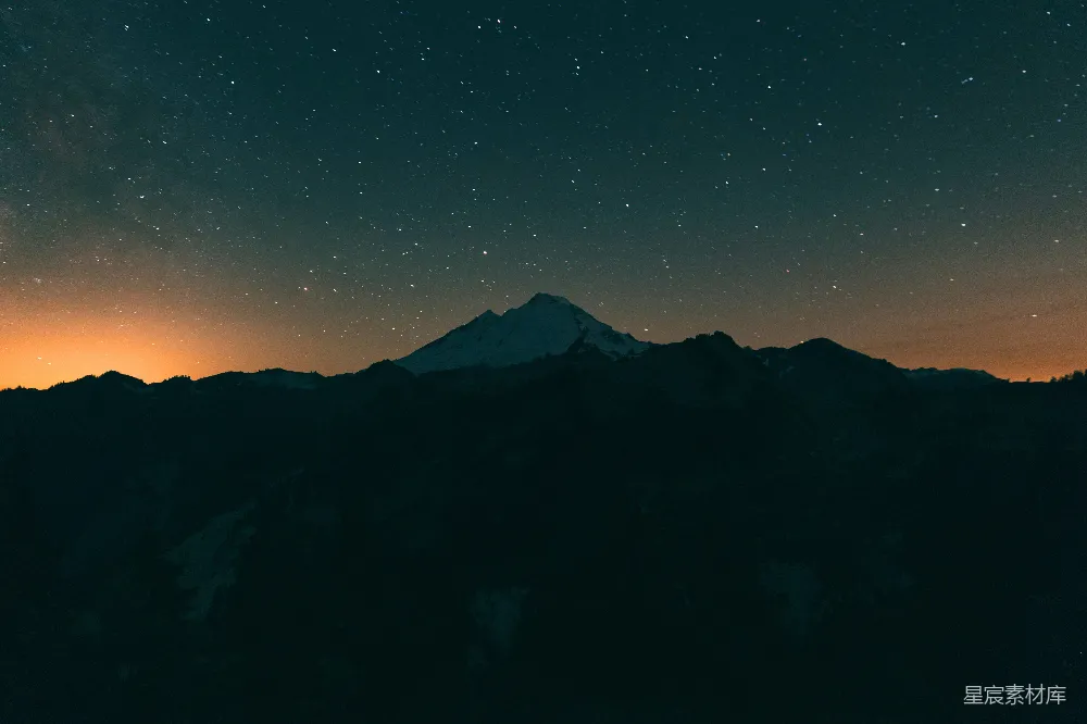 高清摄影 壁纸 星夜下的山脉