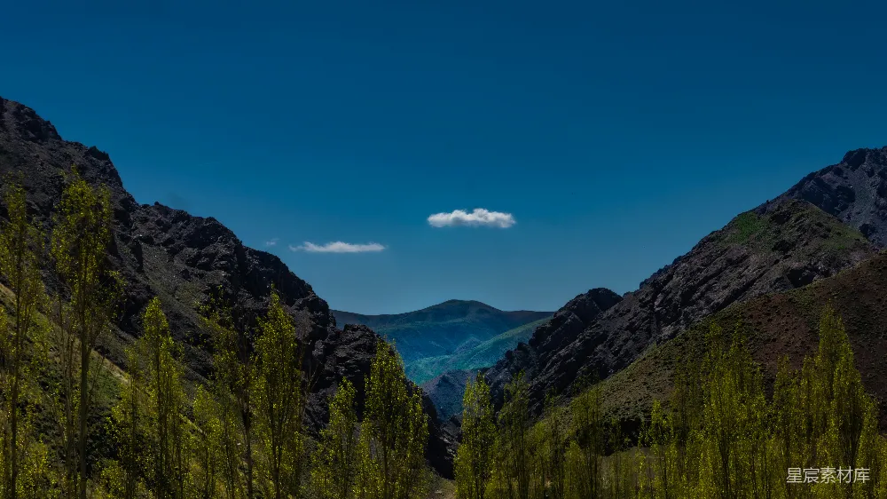 高清摄影 旅行 自然 壁纸 一条环绕着树木和山峦的土路