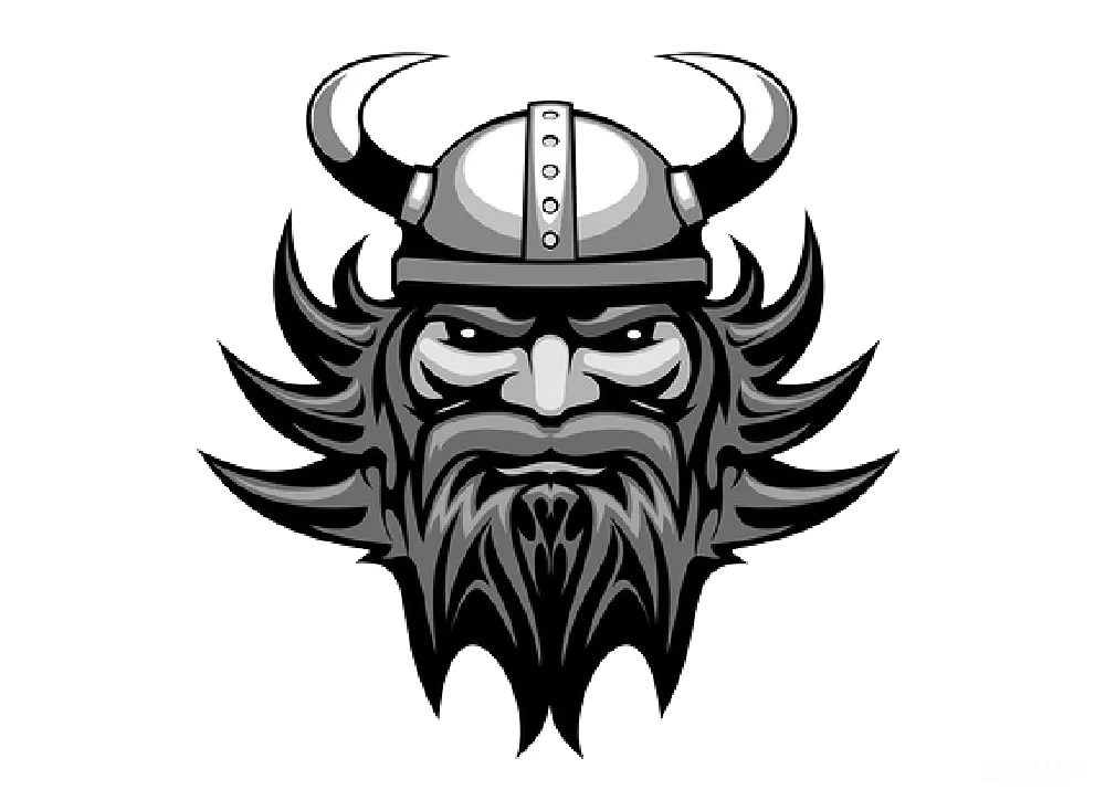 元素素材 维京人 插画 头像 维京人头像插画