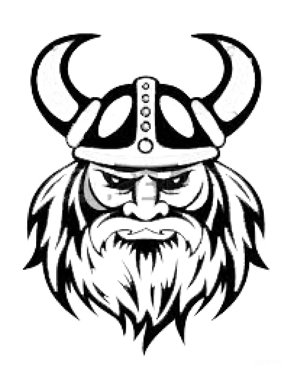 元素素材 维京人 黑白插画 纹身艺术 维京战士的头像