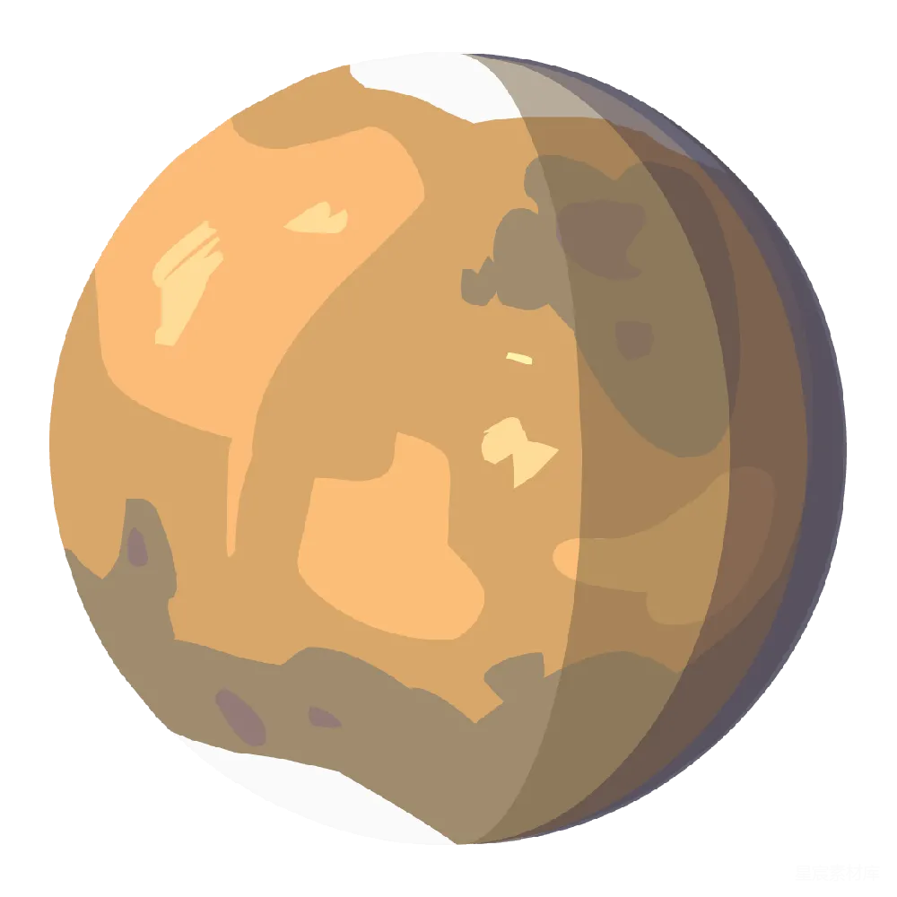 元素素材 行星 插画 科幻 火星插画风格