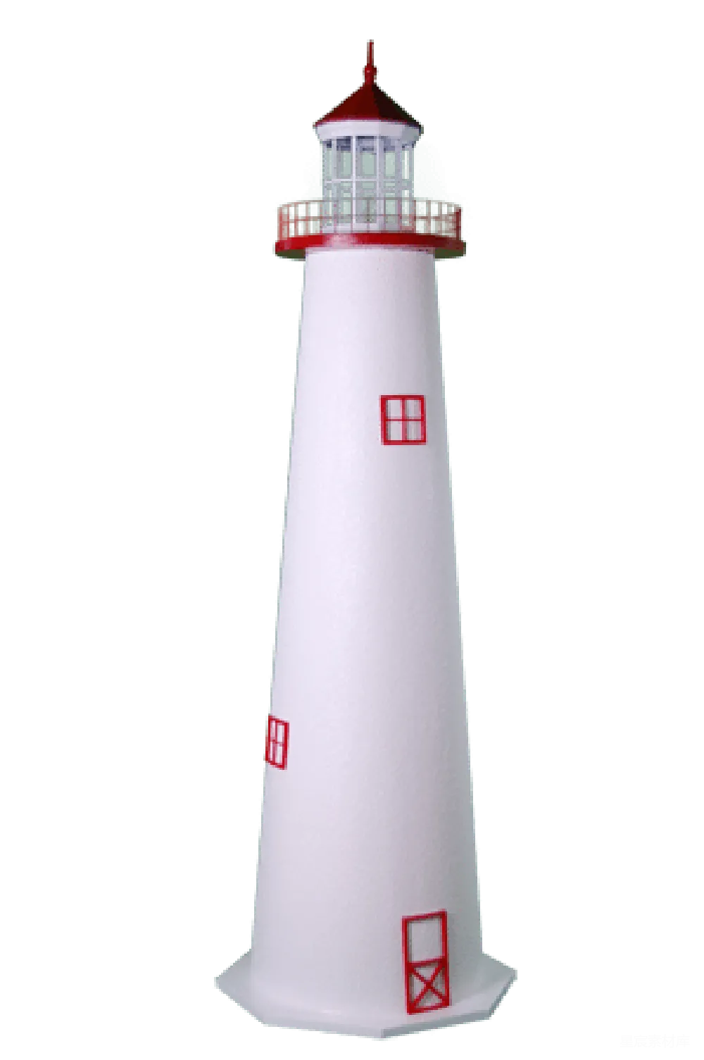 元素素材 灯塔 建筑 插画 红白相间的灯塔插画