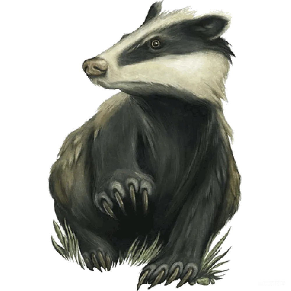 元素素材 野生动物 手绘艺术 动物插画 手绘獾