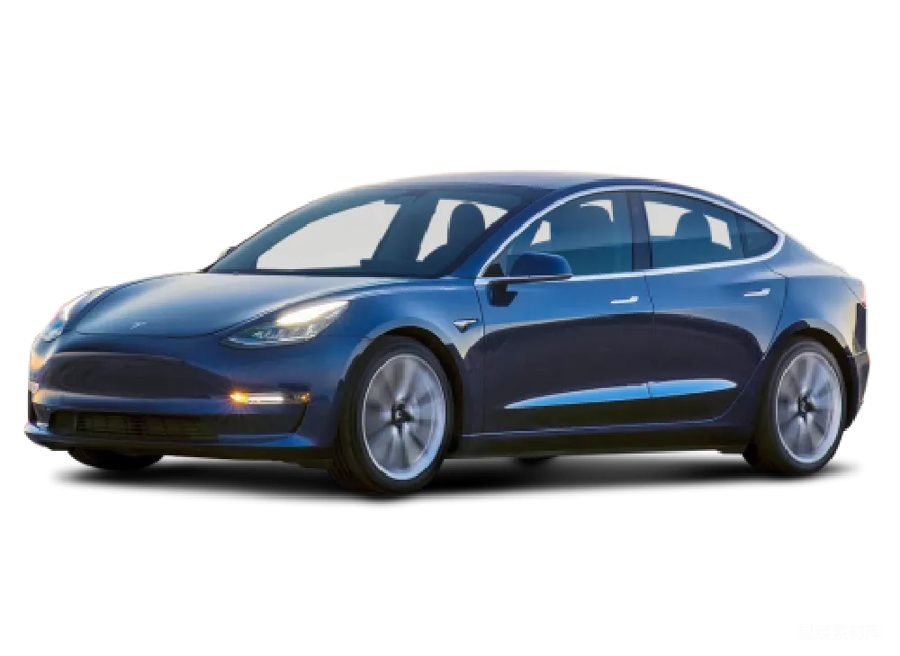 元素素材 电动汽车 现代风格 汽车 特斯拉Model 3 蓝色版本