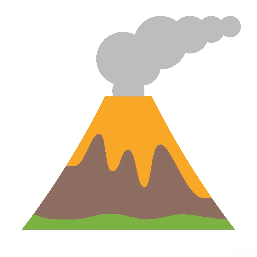 元素素材 火山 插画 自然现象 火山喷发插图