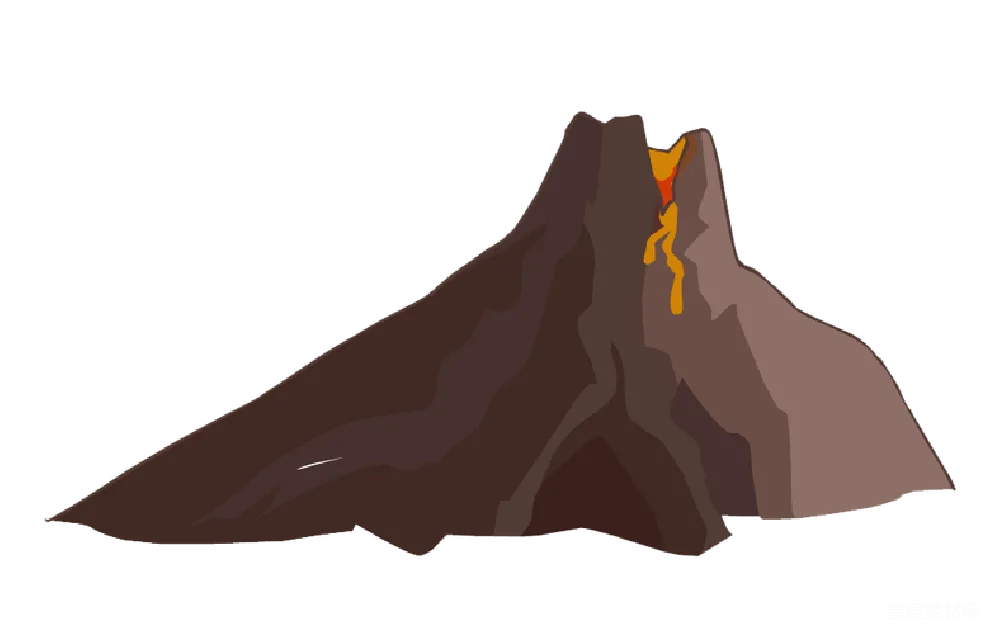 元素素材 火山 卡通 教育 火山爆发卡通图