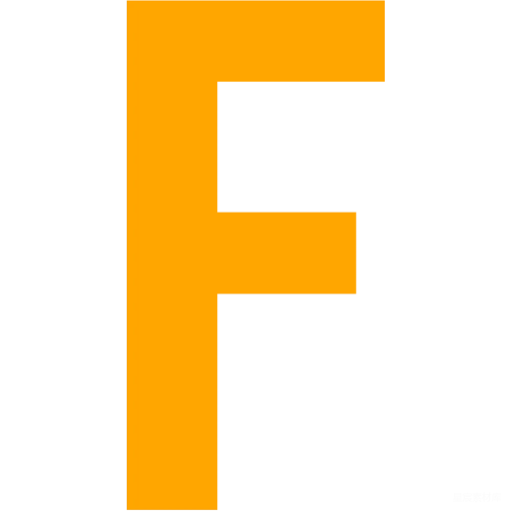 元素素材 标志设计 字母 现代风格 黄色字母F的标志设计