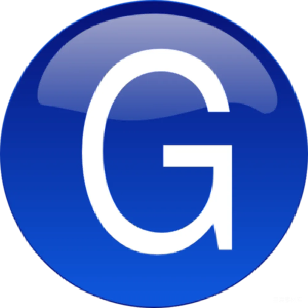 元素素材 图标 设计 标识 蓝色背景的白色大写字母G