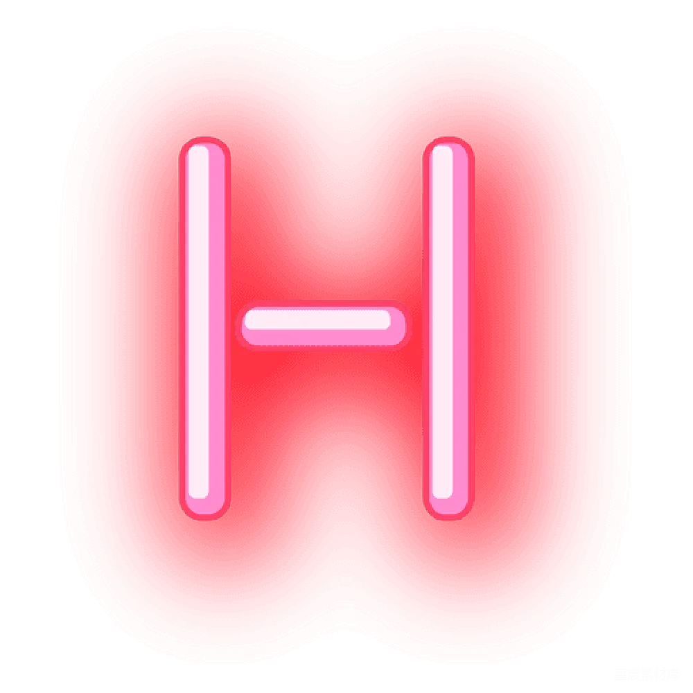 元素素材 红色背景的粉色数字H