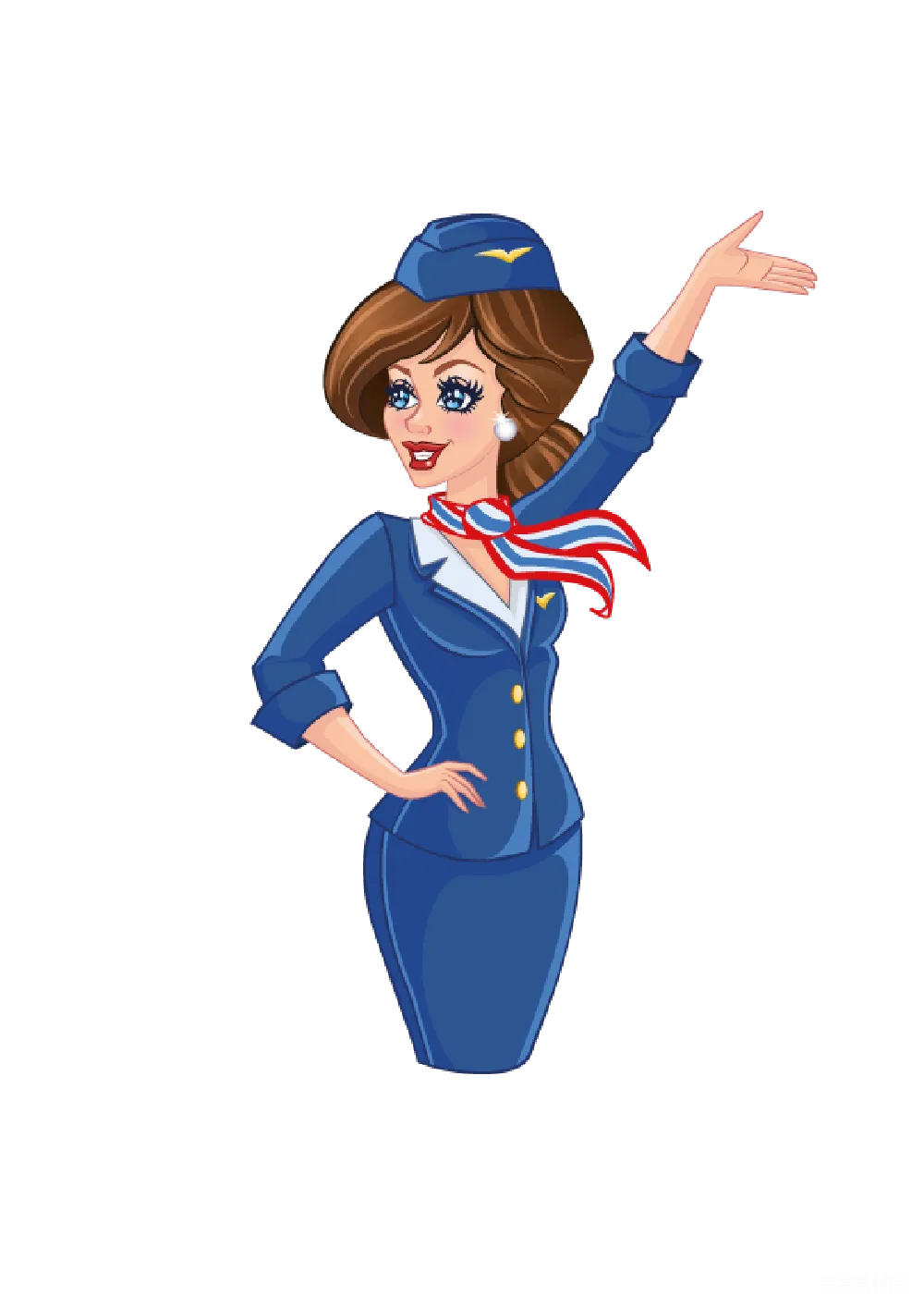 元素素材 卡通人物 空姐 宣传素材 卡通空姐插画