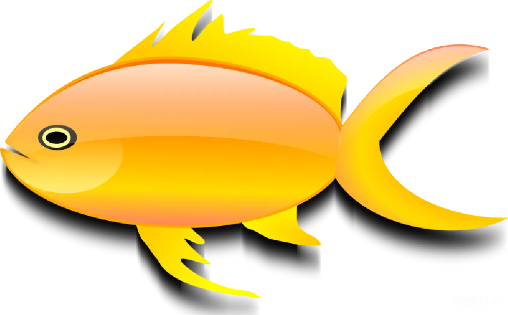 元素素材 卡通 海洋生物 月亮 卡通橙色鱼与月亮