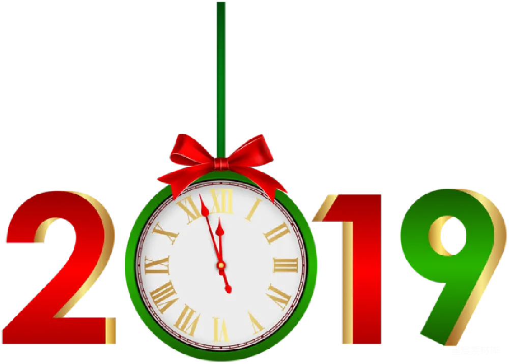元素素材 新年装饰 数字钟表 节日主题 2019年钟表新年装饰