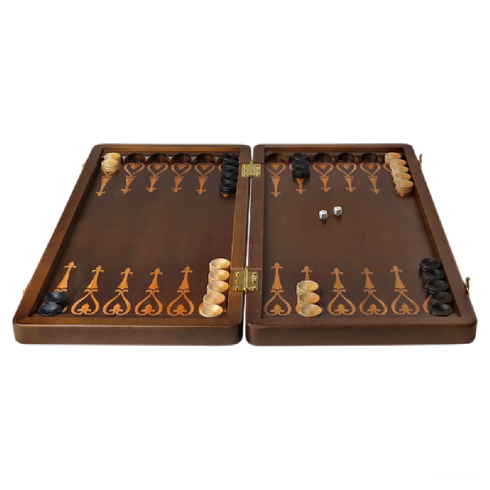 元素素材 棋盘 复古 休闲娱乐 复古风格双面棋盘与游戏用具
