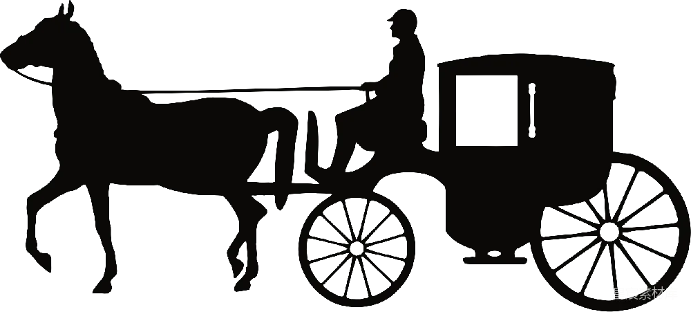 元素素材 马车 剪影 复古 马车剪影