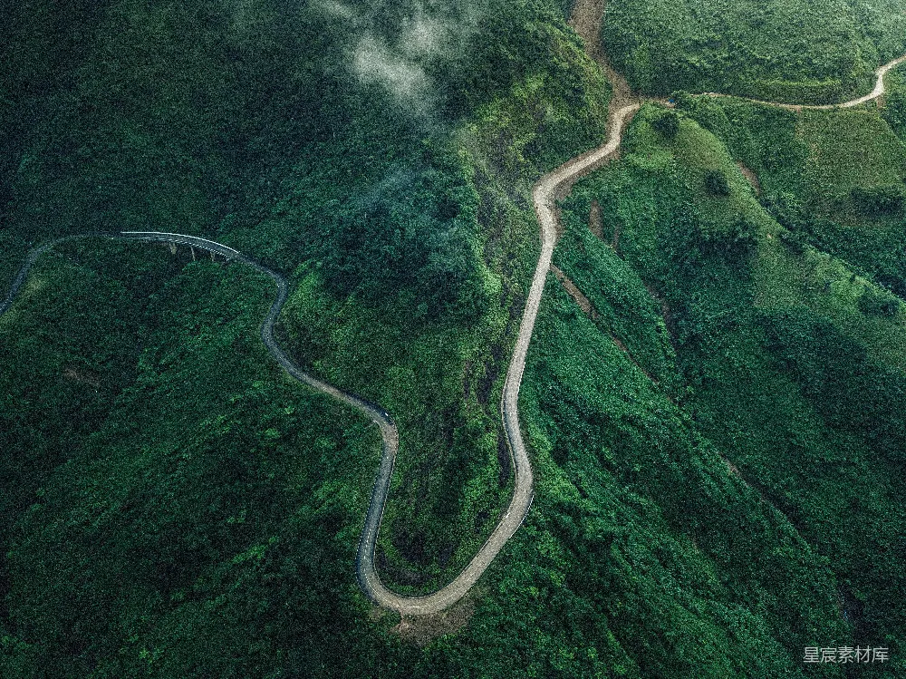 高清摄影 自然 路途的空中摄影