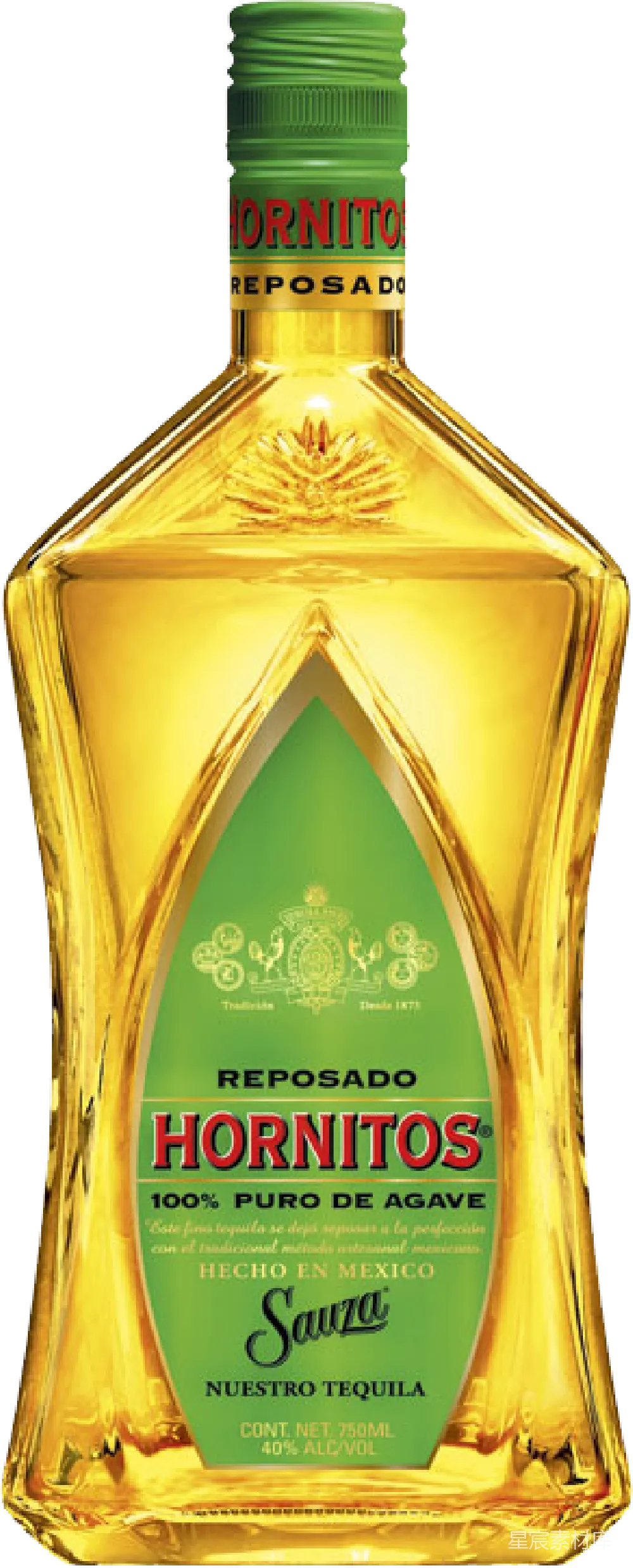 元素素材 墨西哥龙舌兰酒 经典酒瓶 酒类 Hornitos Reposado Tequila Bottle