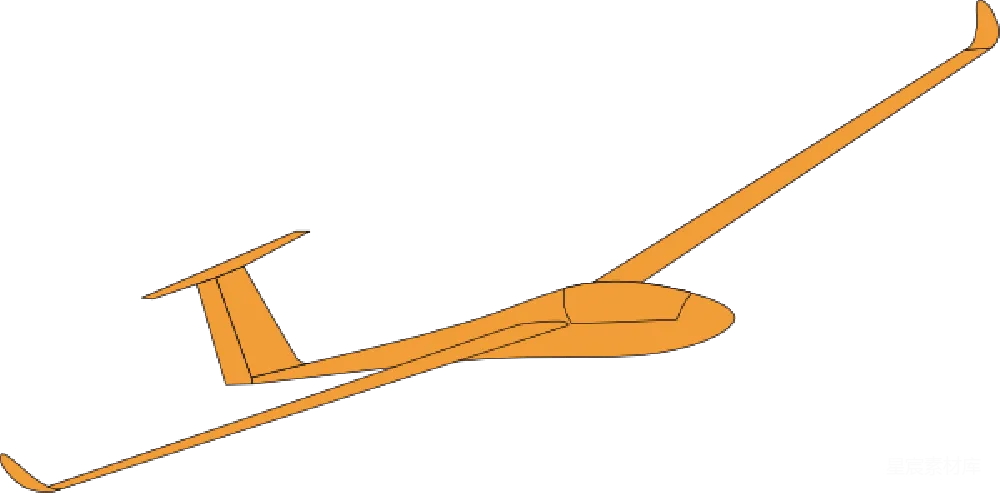 元素素材 飞行 航空 艺术 滑翔机轮廓图