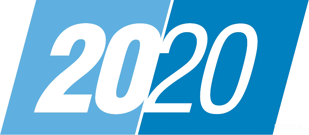 元素素材 2020 蓝色背景 现代风格 2020年背景设计