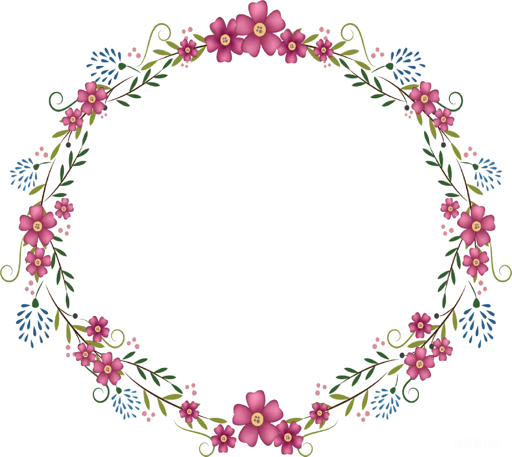 元素素材 花卉 装饰 边框 花环花边装饰
