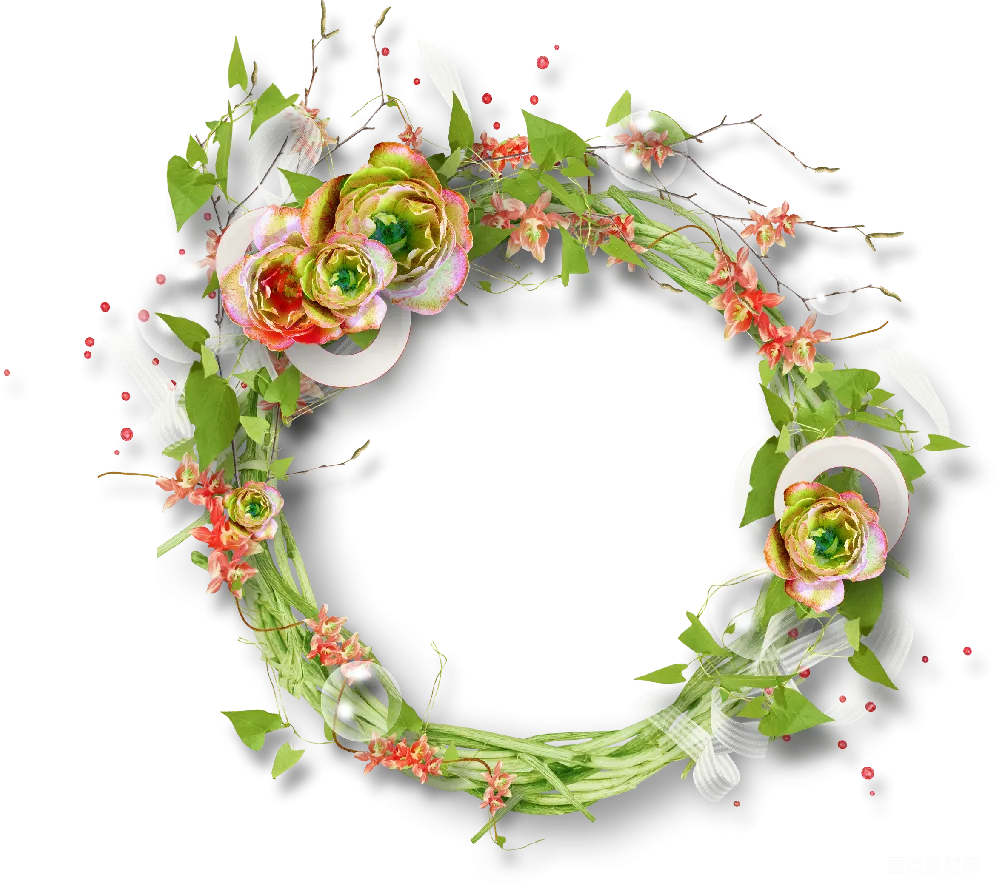 元素素材 花环 节日装饰 花卉设计 节日花环