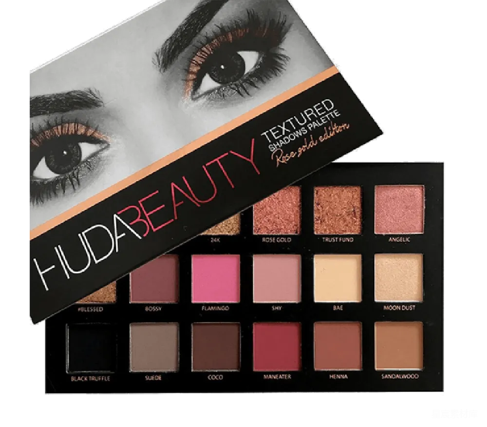 元素素材 眼影盘 化妆品 化妆 HUDA BEAUTY玫瑰金纹理眼影盘
