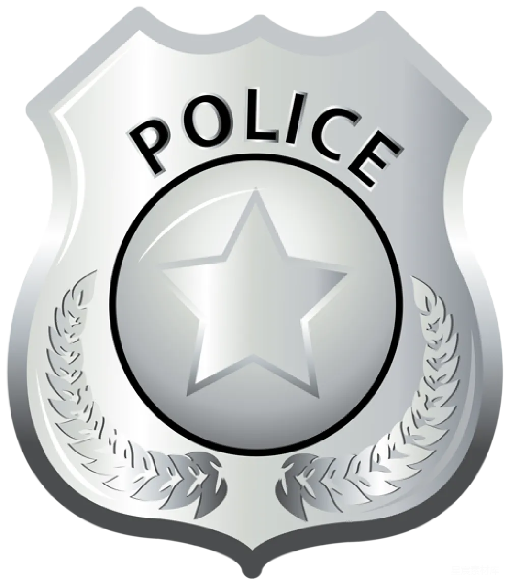 元素素材 银色警徽徽章