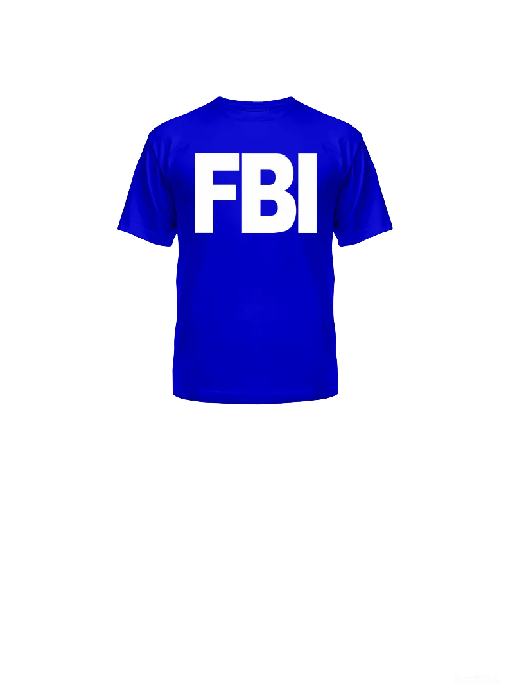 元素素材 T恤 时尚 休闲 蓝色背景上的FBI字样T恤