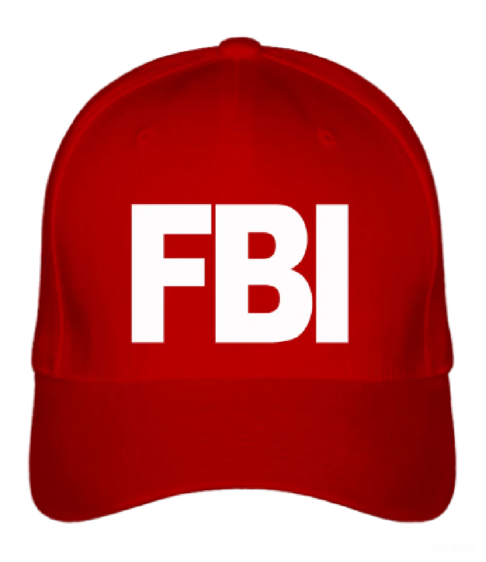元素素材 红色 棒球帽 FBI 红色FBI棒球帽