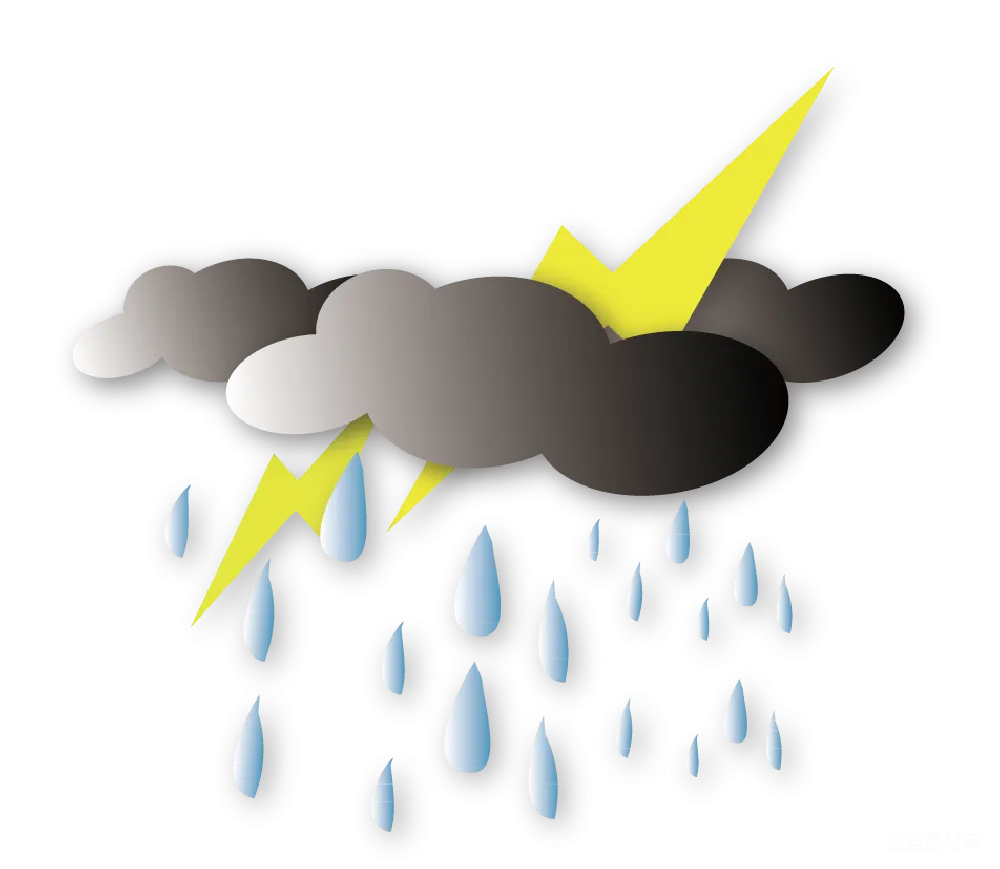 元素素材 天气 插图 自然 雷雨天气插图