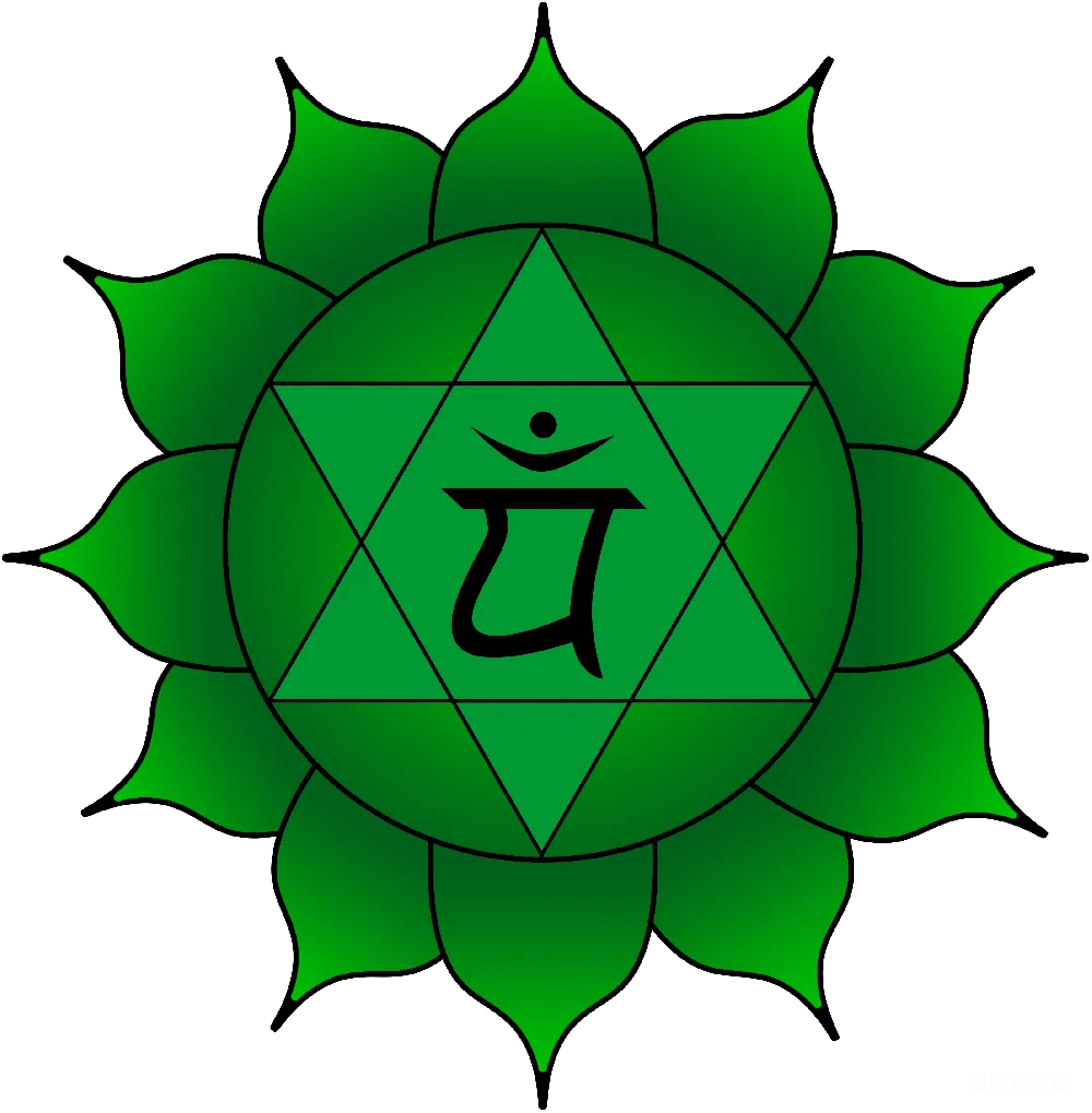 元素素材 绿色莲花形的灵性符号