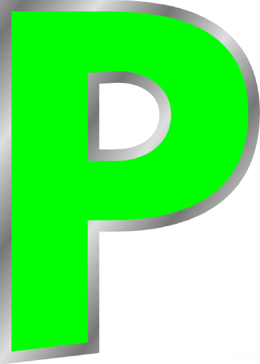 元素素材 字母 标志 设计 绿色字母P