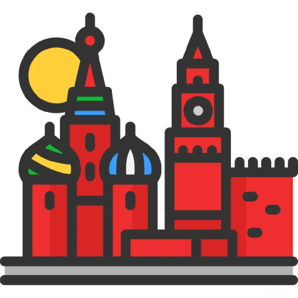 元素素材 建筑 插图 红色 红色建筑插图