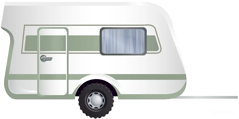 元素素材 旅行 露营 复古风格 复古拖车