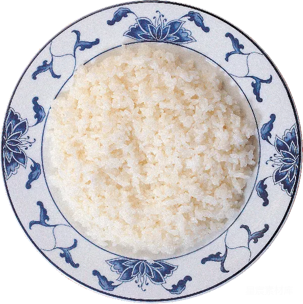 元素素材 青花瓷盘中的白米饭