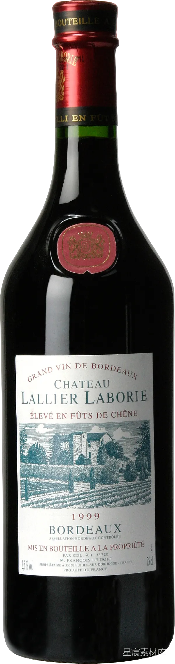 元素素材 1999年法国波尔多Chateau Lallier Laborie红酒