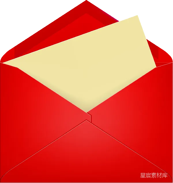 元素素材 红色信封中的纸张